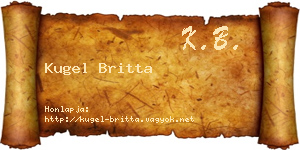 Kugel Britta névjegykártya
